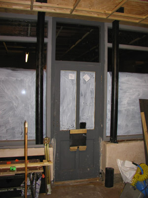 Pillars holding up the first floor